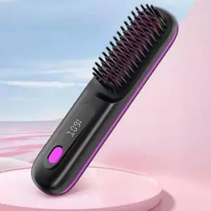 무선 집게 꼬리빗 여행 매직 휴대용 헤어빗 브러쉬 풀세트 곱슬머리 고데기 헤어 빗고데기 파우치포함