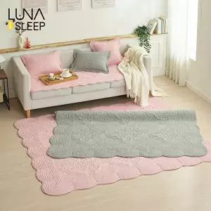 [루나앤슬립][특대형]목화솜 자수퀼팅 통워싱 카페트 1+1 세트(+멀티매트)