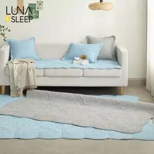 [대형]목화솜 자수퀼팅 통워싱 카페트 1+1 세트(+멀티매트)