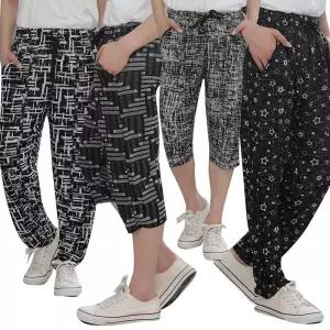 색상랜덤발송 남성 흑백 까실이 7부 9부 몸빼바지 남성잠옷 여름잠옷