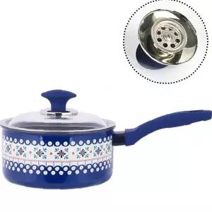 편수냄비 18cm 인덕션 겸용 경질코팅 물빠짐구멍 라면 국물 조리 1인용 블루