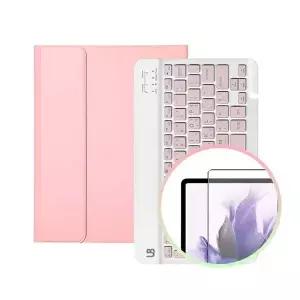 갤럭시탭A7 라이트 키보드 케이스+강화유리 필름 1매