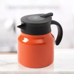 [콩심팥심]티웨어 온도표시 보온주전자 750ml 오렌지 차거름망