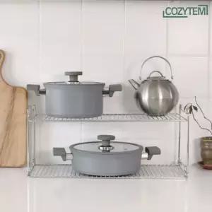 코지템 다용도 적층 철제선반 (L1개+바닥판1개) 냄비 접시 싱크대 정리 주방수납