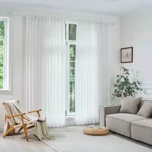  비침없는 밀크쉬폰커튼 2P/안방 거실커튼/나비주름 ,아일렛형 2타입