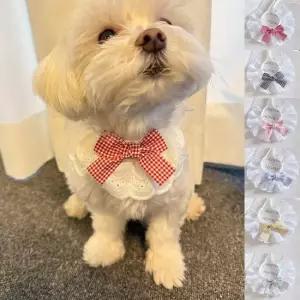 반려동물패션 반려동물 체크리본 프릴 스카프 6COLOR HM-1004456