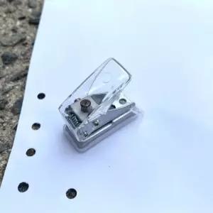 투명 원터치 1공 미니 펀치 휴대용 사무용품 서류 정리 학생 사무실 학교 학원 교무실