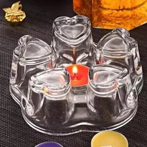 [골드스마일]유리 보온 티포트 워머 하트형 컵 커피 가열기