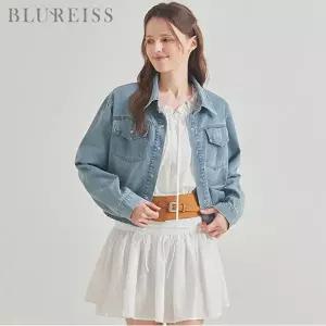 [블루레이스] 데님 아웃핏 크롭 블라우스_B6S1BL5291