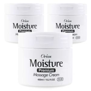 오릭스 모이스처 프리미엄 마사지크림 450ml x 3개 대용량 피부 전신 마사지 클렌징 전문가용 크림 로션