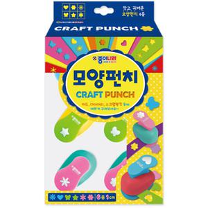 종이나라 모양펀치(소)-10mm 6종 세트/다꾸 꾸미기 놀이 펀칭기