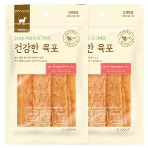 건강한육포 애견간식 쫄깃 닭가슴살슬라이스 100g x 2개