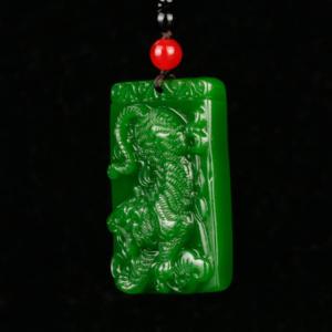 라오농 천연 신장 와다위벽옥호랑이 펜던트 시금치 녹벽옥생초호호옥표옥패평안표 목걸이+RR07X 호랑이 행