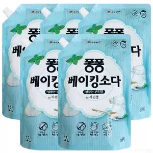 퐁퐁 베이킹소다 1200ml 5개, 1.2L 주방 세척제 세정제 세제 리필 대용량