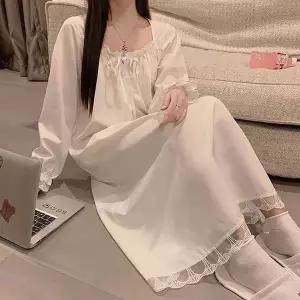 [오노마] ONM 실크 원피스 홈웨어 공주 파자마 넥 셔링 잠옷 원피스 (S11577403)