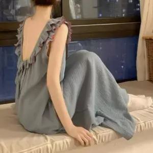 [오노마] ONM F006819 빅사이즈까지 어깨프릴원피스 지지미롱원피스 (S11881752)