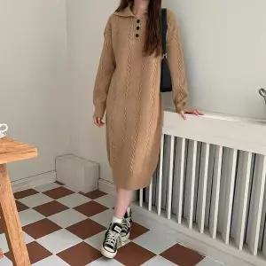 [셀러허브]여자 FW 꽈배기 피셔맨 스웨터 버튼 롱원피스 (S18837622)