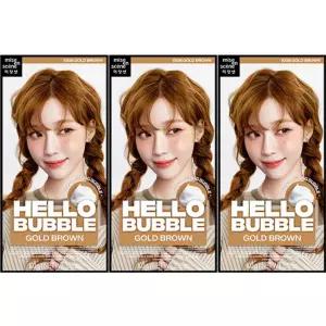 미쟝센 헬로버블 10GB골드브라운x3개 염색약 밝고 화사한 발색좋은 셀프염색