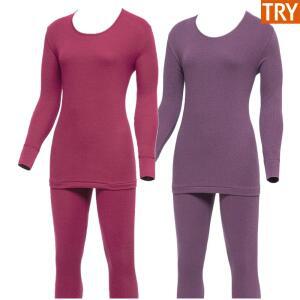 트라이 여성 쟈카드 삼중직 보온메리 겨울 내복 상하 세트 WI59