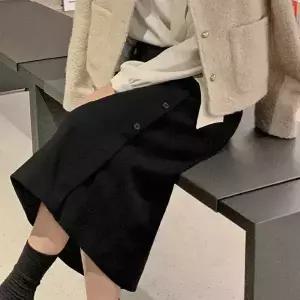 핫핑 [하객룩/출근룩] 커스틴 밴딩 H라인 트임 롱스커트