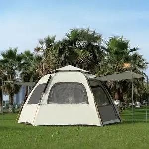[셀러허브][프로셀러] 자외선 방수 방풍 차단 원터치 대형 육각텐트 6-8인용 (S23683089)