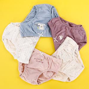 (제이지몰)여아 무형광 삼각팬티 세트 순면 여 아동 속옷 5매 유아 키즈 러브베어 팬티 KW537