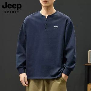 JEEP 남성용 긴팔 티셔츠 봄 가을 순면 상의