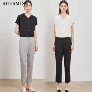 [(SHESMISS)] 찰랑 스르르 크롭 슬림 슬랙스 (택가격: 158000원)