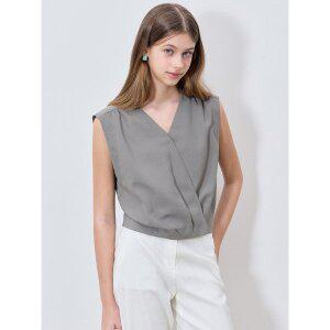 [쉬즈미스]SHESMISS)] 품격있는 랩 슬리브리스 블라우스 (택가격: 168000원)