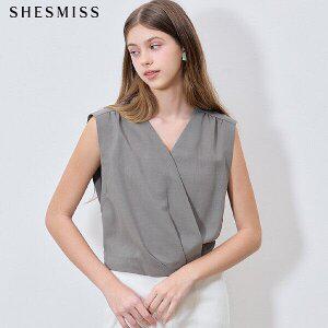 [쉬즈미스] 품격있는 랩 슬리브리스 블라우스 (택가격 168000원) (P003601337)