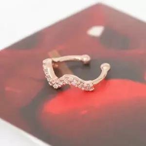 [미니아트]14KGP 휴즈 귀찌 로즈골드 데일리 큐빅 라인 링 이어커프