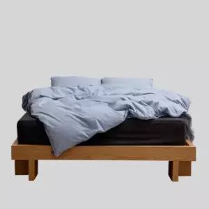 [콤마씨](대전신세계)블루 미니 체크 침구세트 퀸(이불커버+베개커버 2장)