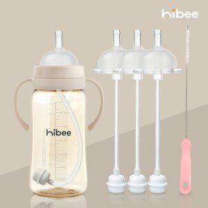 [하이비] 1단계 추빨대 3P 풀세트 젖병빨대 더블하트 유미 모윰 스펙트라 젖병 호환 아기 빨대컵