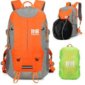 반사형 오토바이 백팩 - 헬멧 홀더, 노트북 포켓, 통풍 백, 사이클링, 하이킹, 스포츠 및 통근 데이팩(오렌지 백팩)이 장착된 경량 하이 비즈 라이딩 기어