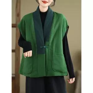 여성 복고 가을 겨울 코튼 반팔 조끼 개량 생활 한복