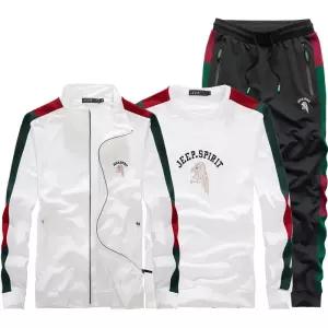 JEEP SPIRIT 남성 트레이닝 3피스 세트 가을 지퍼 빅사이즈 캐주얼 세트