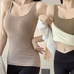 기모나시 캡 내장 안감 기모 스판력 좋은 여성겨울 나시티 이너웨어