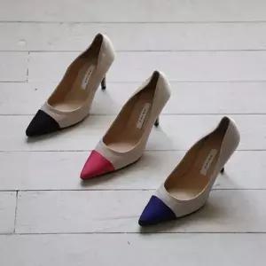 국내생산 투톤 배색 포인트구두 여성 하이힐 펌프스힐Y-WE145FF