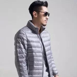 가을 겨울 봄 초경량 오리털 남성 패딩점퍼 그레이