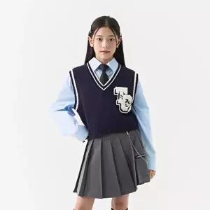 [셀러허브 1]더데이걸 HC37 블링 장식 크롭 스웨터 조끼 THE DAY GIRLS 여아 주니어 아동복 TGVK25101