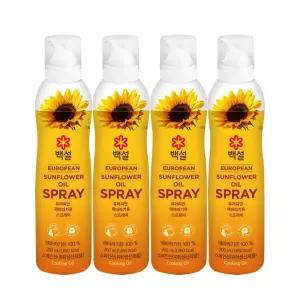 CJ 백설 유러피안 해바라기유 스프레이 200ml x4개