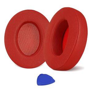 [미국배송] BEATS STUDIO 2 & 3 (B051 B0500) 무선 및 유선 헤드폰용 AURIVOR 교체 이어 패드 쿠션 프리미엄 단백질 가죽이 포함된 커버 부드러운 메모리 폼 강력한 접착제(빨간색)