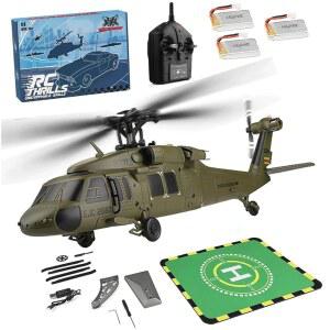 iREOGAME K170 UH-60L 리모컨 헬리콥터, 좌우 스로틀 조절 가능한 170사이즈 플라이바리스 RC 3배터리 RTF 버전