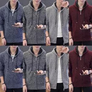 [모로엠]남성 후드 융털 두꺼운 후리스 가디건 DMS CA Q4215319_P414156363