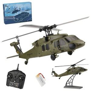 WOWOBONTOY WL K170 RC 헬리콥터, UH-60L 170 사이즈 2 4G 4CH 플라이바리스 원격 조종 항공기, 디스플레이 스탠드 및 헬리패드, 원키 이착륙, 야외 취미 모델