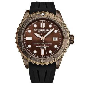 스터링 남성용 스위스 자동 깊이 마스터 헤리티지 다이빙 시계 고무 스트랩