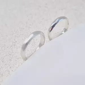 99.9% 3.5mm / 4.5mm 순은 반지 - 은가락지 엥게이지 쌍가락지 은 여성 한복반지 무광