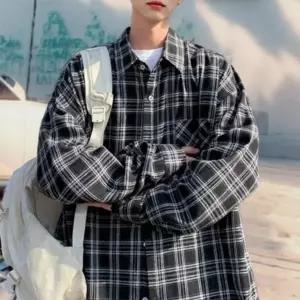 남성 빅사이즈 오버핏 타탄 체크 셔츠 ON-SHA-QWFK2BNL