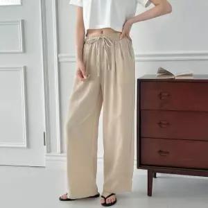 고품질 와이드 린넨 투턱 팬츠 여자 와이드팬츠 남녀공 (WFK9YOU)