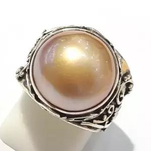 [블루케이] A급엔틱 골드마베진주 원석반지210710-13n